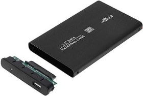 Resim Usin 2.5 inç USB 2.0 Harici HDD SSD Disk Kutusu, Alüminyum Kasa, Siyah, SATA Arayüzü 