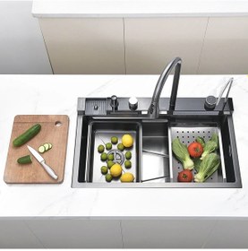 Resim Krome Teknolojik Akıllı Eviye Seti Kombine Ultimate Nano Siyah Krm1020-Bl 