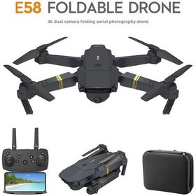 Resim Youtek E58 Tek Kamera Siyah Yeşil Jet Altın Kenarli Çift Kanatlı Uçak, 3 Pil İle 120m Yükseklik, 4k Hd İzleme, Hafif Ve Dayanıklı Drone 