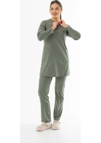 Resim Likra Uzun Kol Doktor Hemşire Forması Olivya Yeşili Ltst200017 Olivya Yeşili 