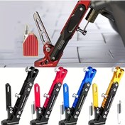 Resim 1 adet Motosiklet Evrensel Korkuluk - Ayarlanabilir CNC Alüminyum Alaşımlı Tripod Tutucu, Yan Destek Standı Motosiklet Scooter, Motokros, Elektrikli ve Off-Road Motosikletler için 