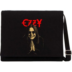 Resim Ozzy Osbounre Siyah Postacı Çantası - Siyah 