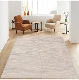 Resim Rovigo Dijital Baskı Yıkanabilir Kaymaz Taban Salon Halısı RVG1248, Bej, 160 x 230 