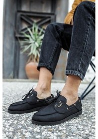 Resim Knack Mevsimlik Keten Ayakkabı 008 Siyah (Siyah Taban) 