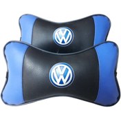 Resim Volkswagen Mavi Papyon Deri Boyun Yastığı 