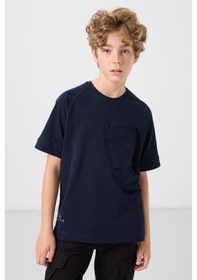 Resim Tommylife Lacivert Pamuklu Yumuşak Dokulu Oversize Cep Detaylı Erkek Çocuk T-shirt - 11295 Lacivert 