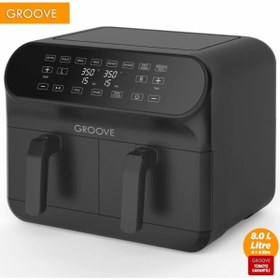 Resim Hype Store Groove Max XXL 1800W (4Lt+4Lt) 8Lt Çift Hazneli Airfryer Air Fryer Yağsız Sıcak Hava Fritözü Siyah 