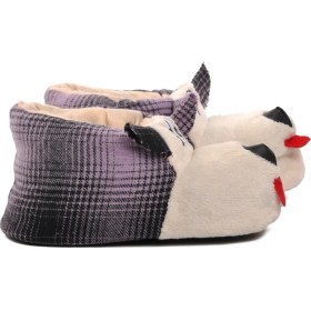 Resim Ayakmod Köpekli Mor-Bej Kadın Panduf 