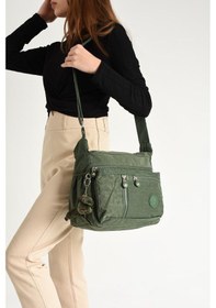 Resim Kadın Omuz Çantası Çok Cepli Hafif Yağmur Geçirmez Klinkır Kumaş 30 20 Cm Günlük Kullanıma Uygun 001 