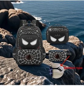 Resim Maxaccess 3 Parça Marvel Spider-man Siyah Çok Bölmeli Sırt Çantası Okul Çantası Kalemlik Siyah 