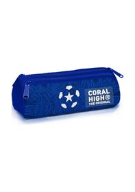 Resim Coral High Kids Lacivert Saks Futbol Desenli Üç Bölmeli Kalem Çantası 11197 Saks Mavi 