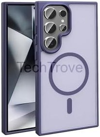 Resim Techtrove Samsung Galaxy S23 Ultra Kılıf Magsafe Şarj Özellikli Mat Arka Yüzey Parmak İzi Tutmayan Lüks Kapak Koyu Yeşil 