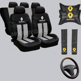 Resim Modern Garaj Oto Koltuk Kılıfı Toros , Broadway, Clio 1-2 , Megane 1,2 Uyumlu Reno Logolu Kılıf 