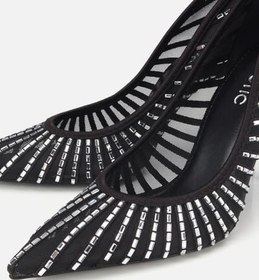 Resim HOTİÇ Kadın Siyah Tül Detaylı Taşlı Stiletto 