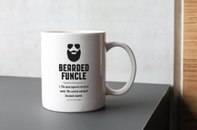 Resim Sakallı Funcle Kupa, Eğlenceli Amca Kupa, Sakal Kupa, Funcle Kahve Kupa, İngilizce Kupa 