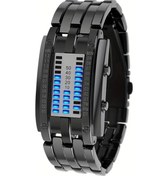 Resim Primepickings Moda Kadın Siyah Led Spor Elektronik Erkek Ve Kadın Binary Çelik Kordonlu Kol Saati Hediye Diğer 