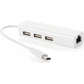 Resim Dofolink Usb-c'den Rj45'e Donüştürücü - Kablolu 100mbps Ağ Kartı Ve 3 Port Usb 3.0 Hub, Sürücü Gerektirmeyen Veri Aktarımı 