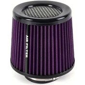 Resim Honeybeeshop Mor Yüksek Akışlı Alım Kiti 3 İnç Araba Hava Filtresi Ağ Konus Tasarım 76mm Motor Koruyucu Evrensel 