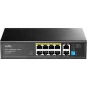 Resim cudy FS1010PG 8 Port 10/100 Yönetilemez +2 Port Gigabit Desktop (8 Port Poe+) 120W Switch 