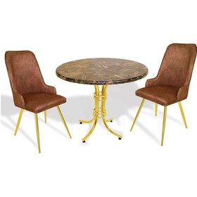 Resim Beymobilya Buket Werzalit Yuvarlak-Çırağan Gold Fiskos Seti 