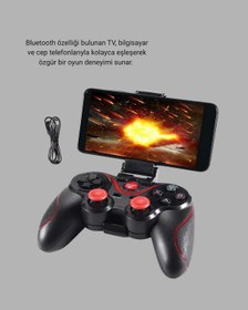 Resim Zengemtx Bluetooth Kablosuz Gamepad Tv Pc Telefon Uyumluluğu Kolay Bağlantılı 