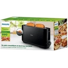 Resim Daily Collection Uzun Yuvalı Ekmek Kızartma Makinesi, Buz Çözme Modu, 8 Kızartma Ayarı, Uzun Yuvalı, Siyah, HD2590/90 