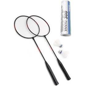 Resim 2'li Badminton Raketi + 6 lı Badminton Top Seti - Çantalı Badmint 
