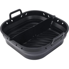 Resim Hava Fritöz Silikon Plaka Kare Yeniden Kullanılabilir Hava Fritöz Pişirme Aksesuarları Katlanabilir 8,5 Inç Airfryer Alet Pişirme Kalıbı Siyah (Yurt Dışından) 