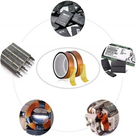 Resim electroon 3mm 30mt Isıya Dayanıklı Kapton Bant - 3mmx30M 