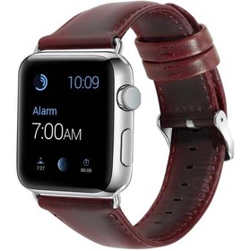 Resim Ally Apple Watch 7-8 45mm 6-5-4 44mm Retro Deri Kordon Kayış 3-2-1 42mm 