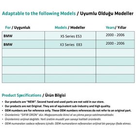 Resim Bmw X5 Serisi E53 / X3 Serisi E83 İçin Sunroof Perde Tamir Seti 2 