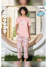 Resim Aydoğan Kadın Azer One Day Viskon Penye Çay Gülü Kapri Takım 0293 Pembe 