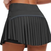 Resim Kadınlar için 2'si 1 arada Şeffaf Tenis Etek ve Şort - Yüksek Esneklik, Katlanabilir Tasarım, Spor ve Fitness için Hızlı Kuruyan Kumaş, Açık Hava Aktiviteleri, Spor Modası | Katlanabilir Etek | Esnek Kumaş 