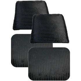 Resim Knsz minder seti 2 li zng&mğr&uslu siyah çizgili kumaş tel bar sandalyesi oturma ve sırt minderi set 