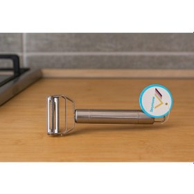 Resim Ergonomik Paslanmaz Çelik Meyve Ve Sebze Soyacağı Metalik 