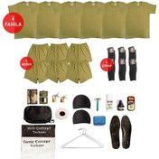 Resim 6'Lı Jandarma Denizci Temel Asker Seti - Asker Malzemeleri Haki 