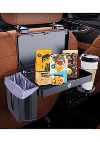 Resim Ga99 Araç İçi Koltuk Arkası Organizer Set Mendil Bardak Tutucu Tepsi Masa Biberon 