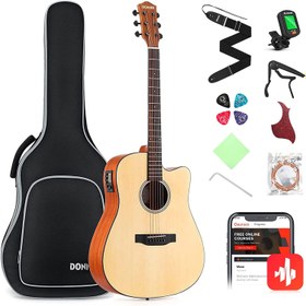 Resim Donner DAG-1CE Elektro Akustik Gitar Paketi (Natural) 