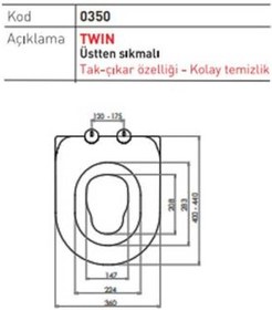 Resim Nkp Twin Çocuk Adaptörlü Yavaş Kapanır Klozet Kapağı 0350 