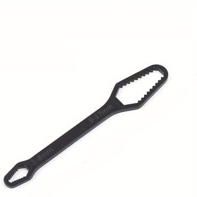 Resim Çok fonksiyonlu siyah 5mm kalınlığında tork anahtarı, ayarlanabilir kendinden sıkmalı çift uçlu anahtar, 3-17mm adaptör, dayanıklı çelik el aleti, otomotiv ve ev bakımına uygun 