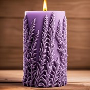 Resim DIY Aromaterapi için Lavanta Çiçekli Silikon Mum Kalıbı - Detaylı Yaprak Tasarımlı Mor Sütun Mumu, El Yapımı Mumlar İçin Şık El Aleti, DIY Mum Yapımı | Çiçek Desenli Mum Kalıbı | Silikon Kalıp, Mum Mum 