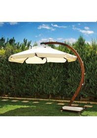 Resim Ahşap Bahçe Ve Balkon Şemsiyesi Ø300 Cm Naturel Çam 