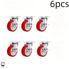 Resim Dashanshop 6 Adet Frenli Sessiz Tekerlek 1.25 İnç Ofis Dolabı Masa Kilitli Dayanıklı 