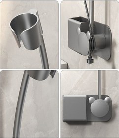 Resim Wondernest Zımbasız Tuvalet Tutucu, Saç Kurutma Makinesi Lichen Banyo Askısı Siyah 