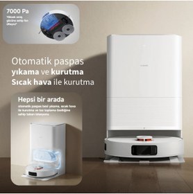 Resim Xiaomi 7000PA Çift Döner Paspas Lds Lazer Navigasyon Hepsi Bir Arada Istasyonlu Akıllı Robot Süpürge 