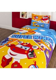 Resim Taç Lisanslı Harika Kanatlar Fliying Tek Kişilik Pamuk Nevresim Takımı 000000001000050022 Çok Renkli 