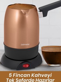 Resim GoldMaster Köpük Gold Çift Ağızlı Elektrikli Cezve 