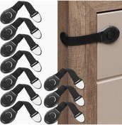 Resim 10'lu Paket - Kapılar İçin Kilitler / Çocuk Güvenlik Kilitleri - Çocuk Güvenliği Siyah 