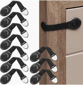 Resim 10'lu Paket - Kapılar İçin Kilitler / Çocuk Güvenlik Kilitleri - Çocuk Güvenliği Siyah 
