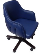 Resim Ofis Koltuğu Çalışma Sandalyesi Ahşap Ayaklı Mavi Renkli Suni Der 